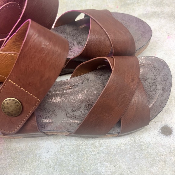 Pierre Dumas Women's Chantal-4 Wedge Sandal Sz 10 in Whiskey Like New! - Picture 5 of 10